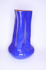 Blue geometric vase anna de