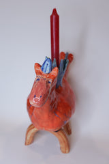 Horse heads candle holder red figure studio