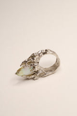 Silver ring with a pear
