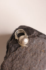 silver geometric ball ring sasha