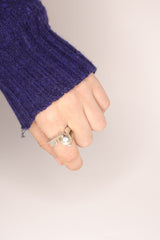 Silver geometric ball ring sasha