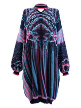 Jacquard Sweater Dress with V detail