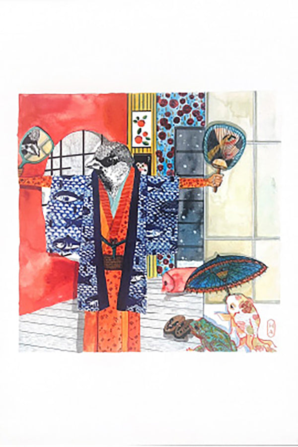A man and his kimono Illustration
