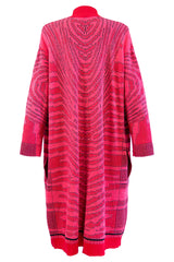 Jacquard Kimono in Red and Pink with Long Sleeves