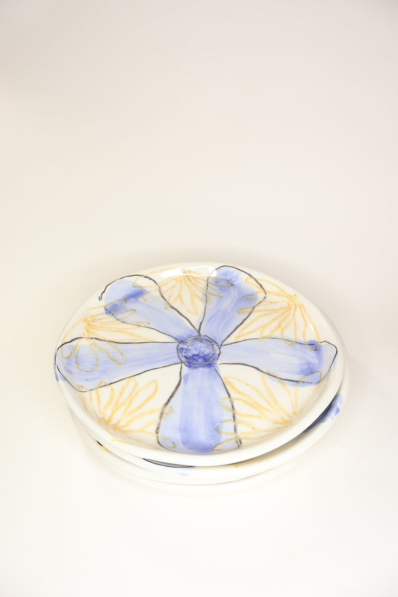 Blue flower ceramic plate goiva