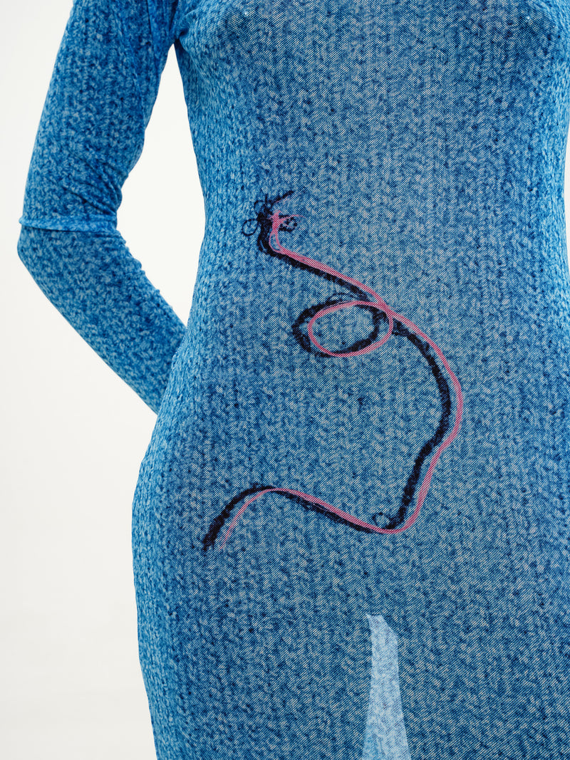 TROMPE L’OEIL knit mesh dress