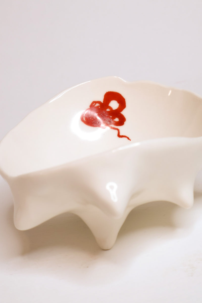 Small porcelain bowl with spiked bottom