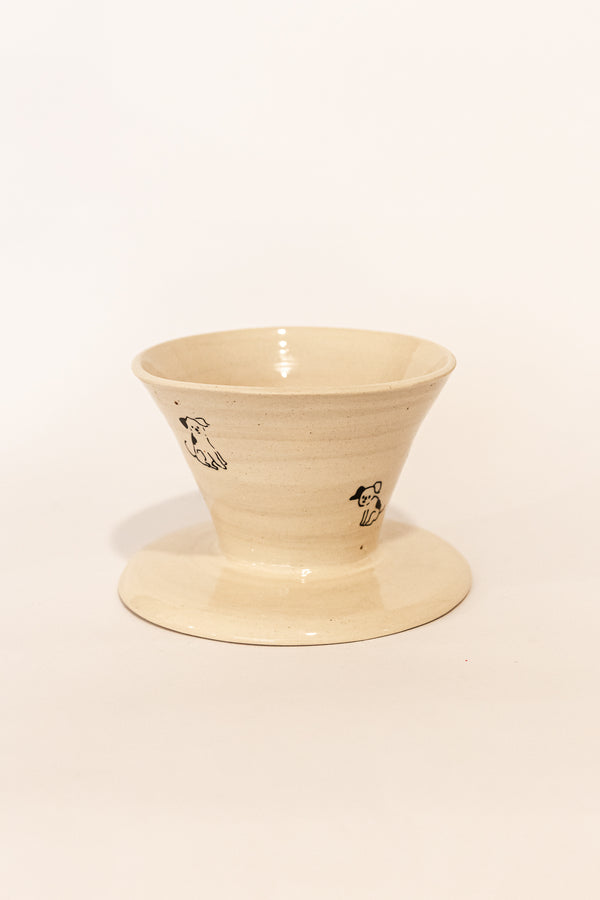 Ceramic cup with dog illustration