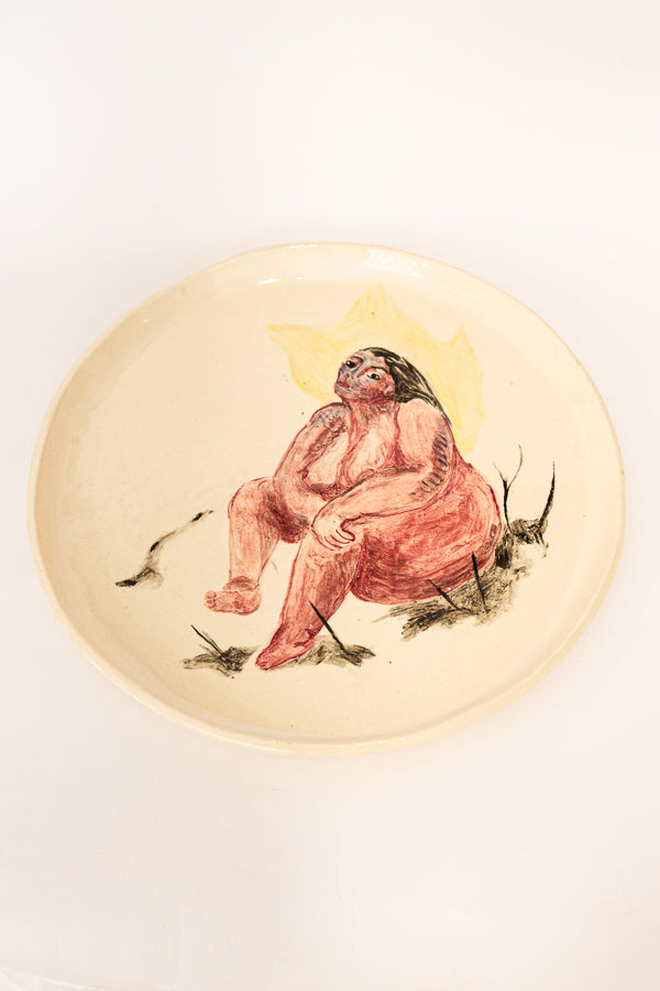 Woman illustrated plate