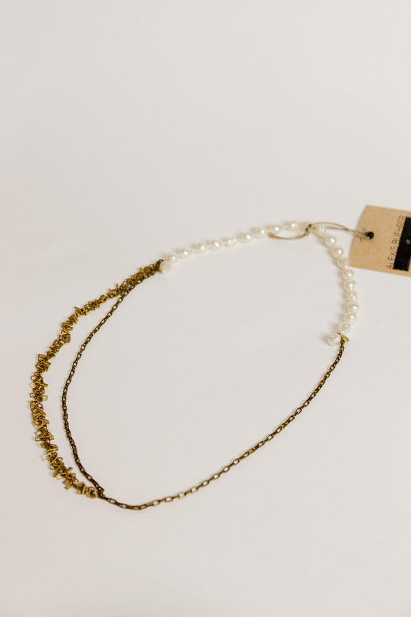 Pearls rectangle necklace