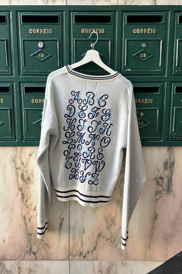 Mestre studio blue alphabet sweater