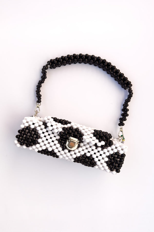 kintu_b&w_beaded_bag
