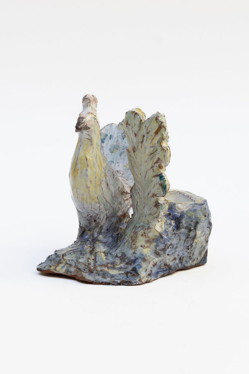 Peacock feather candle holder Felipa Almeida