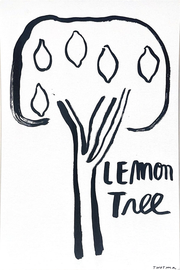 Twotma print lemon tree black and white