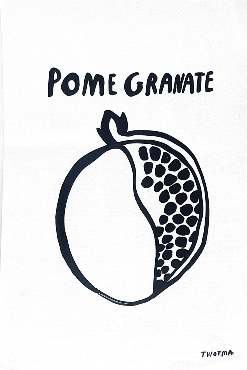 Twotma print pomegranate black and white