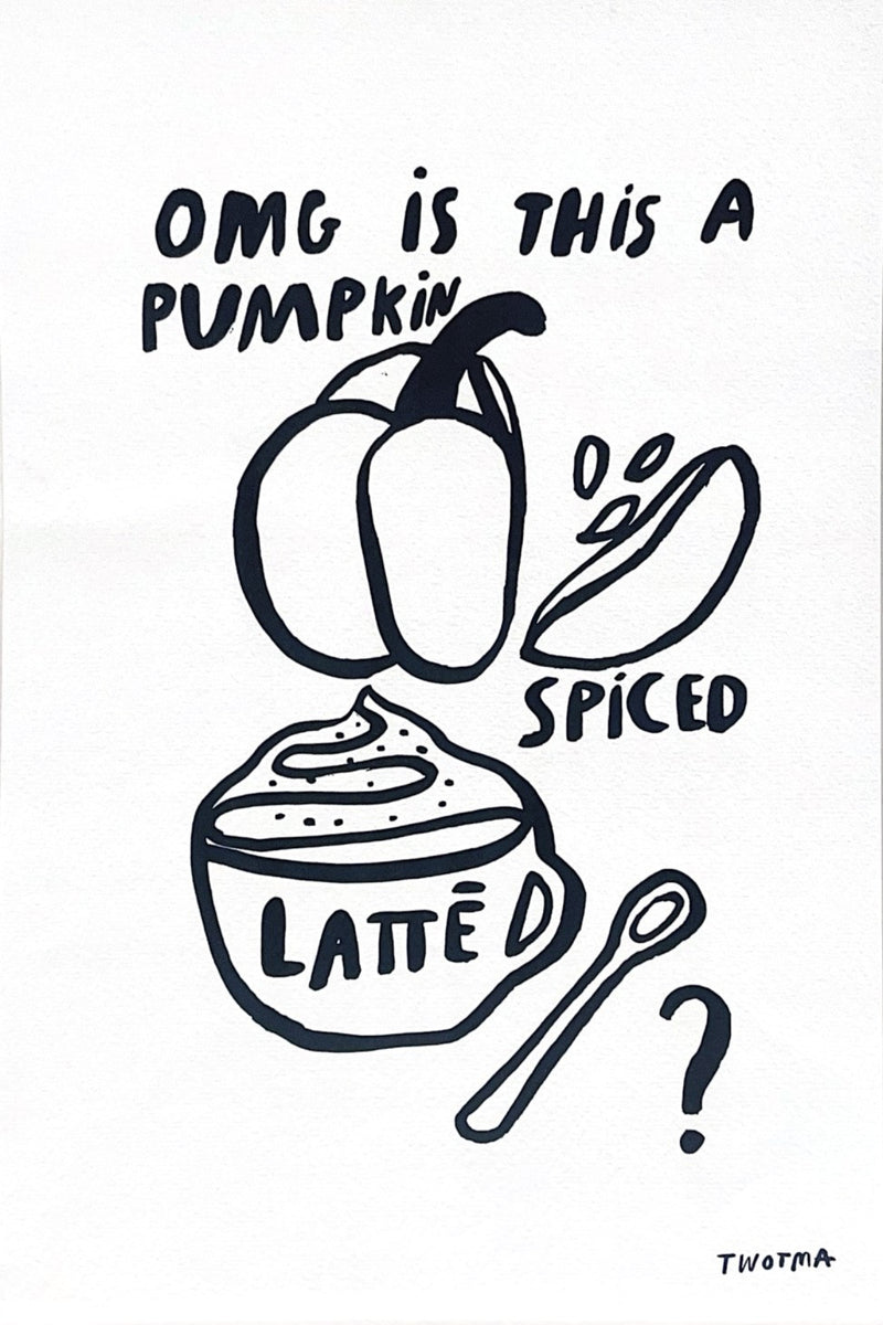 Twotma print pumpkin spice black and white