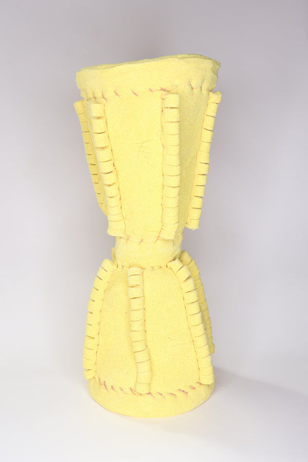 Yellow sculpture sponge vase Margarida Lopes Pereira