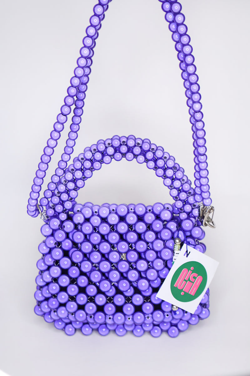 Iridescent Purple Beaded Bag