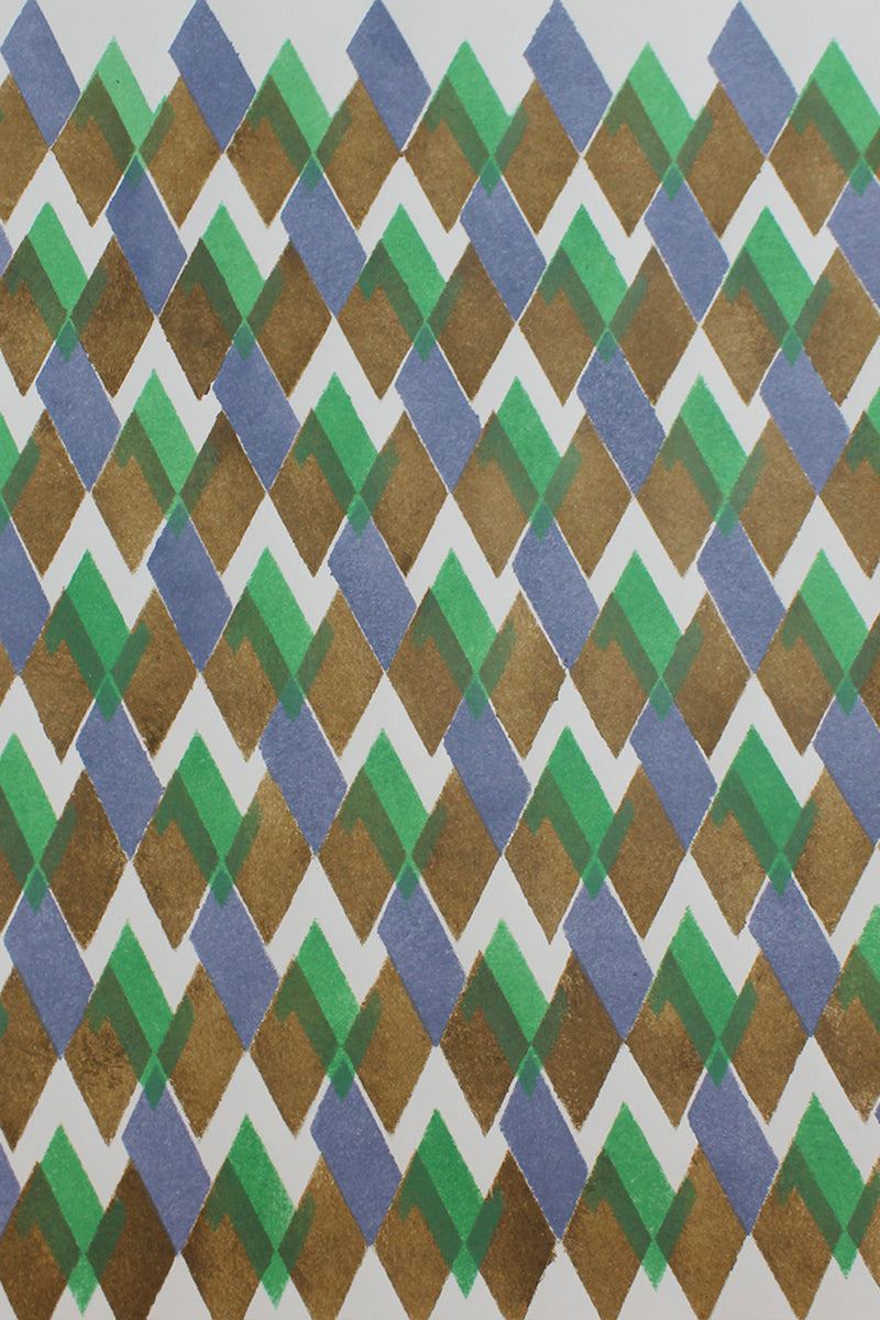 Pattern design in navy, green and brown