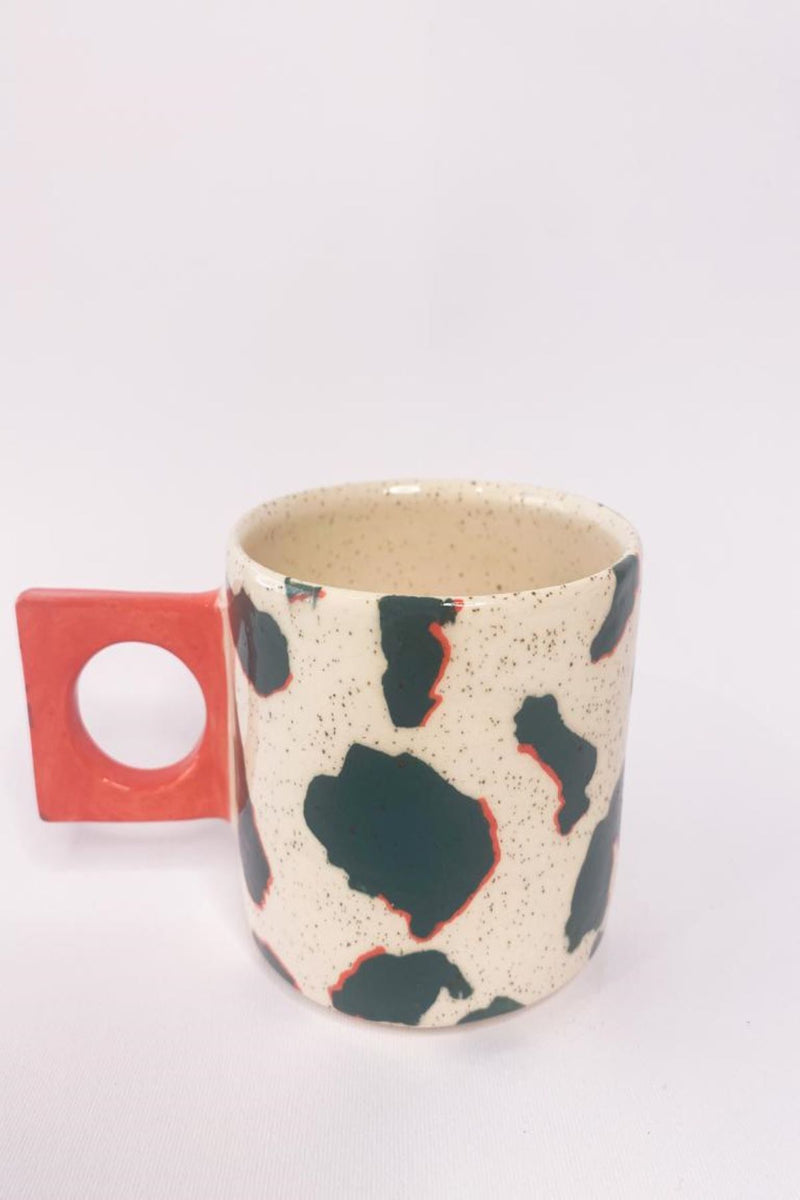 PINK AND GREEN CERAMIC MUG